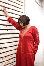 Mashru Laal Ishq Co-ord Set for Women | Mashru Silk Kurta & Pants