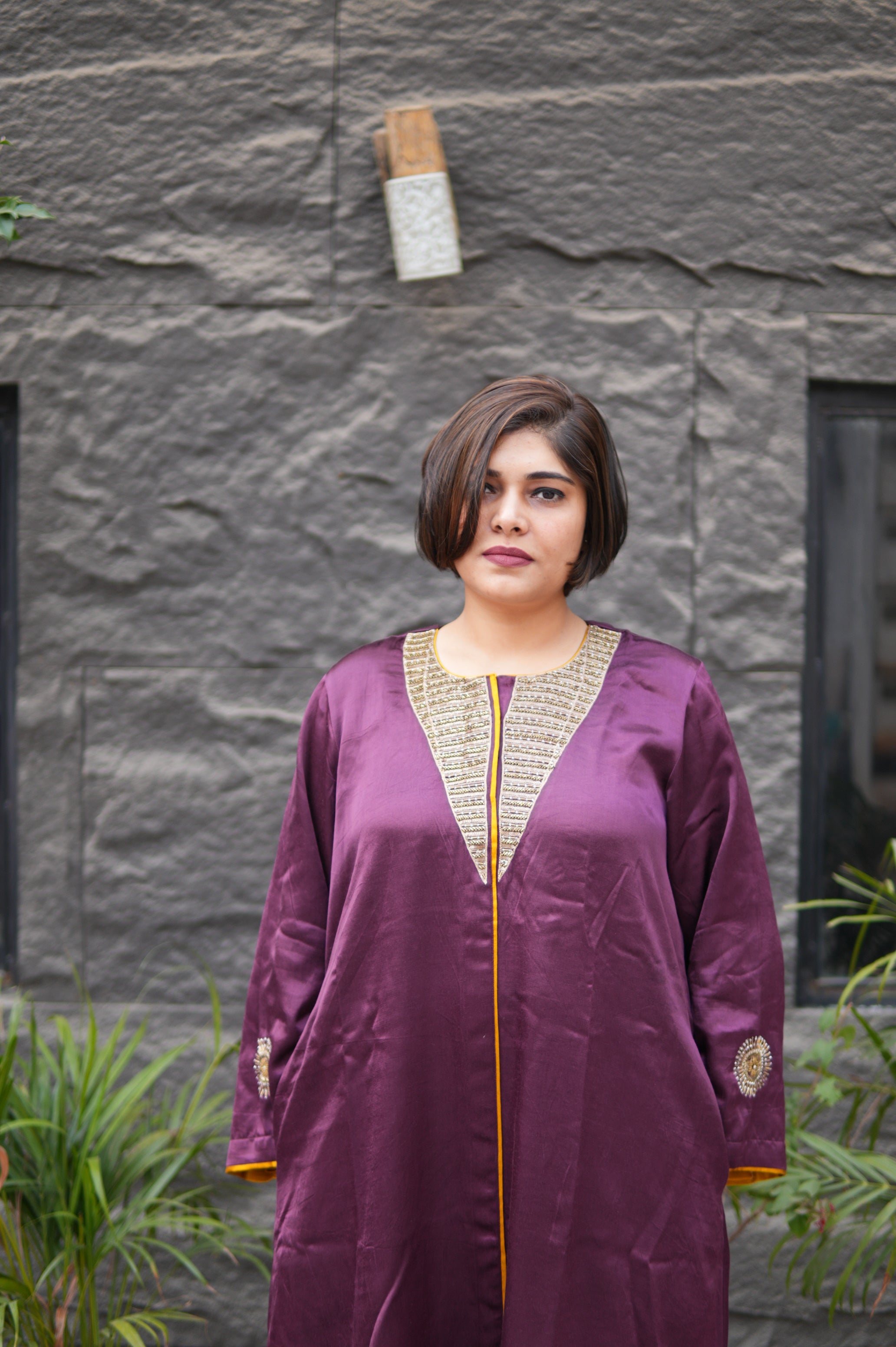 Mashru Purple Ishq Co-ord Set for Women