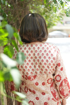 Ochre Ivory Kalamkari A-Line Kurta Set