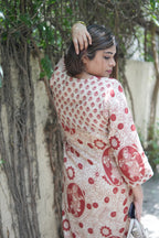 Ochre Ivory Kalamkari A-Line Kurta Set