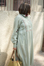 LEHAR LINEN A-LINE CLOSED GHERA LONG KURTA WITH PANTS