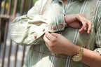 LEHAR LINEN A-LINE CLOSED GHERA LONG KURTA WITH PANTS