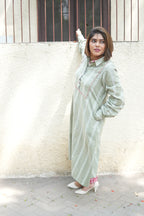 LEHAR LINEN A-LINE CLOSED GHERA LONG KURTA WITH PANTS