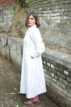 BAHAAR OFF-WHITE AND BEIGE SHIRT KURTA AND CHECKERED PANTS