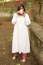 BAHAAR OFF-WHITE AND BEIGE SHIRT KURTA AND CHECKERED PANTS