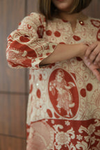 Ochre Ivory Kalamkari A-Line Kurta Set