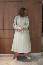 LEHAR LINEN A-LINE CLOSED GHERA LONG KURTA WITH PANTS