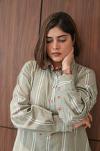 LEHAR LINEN A-LINE CLOSED GHERA LONG KURTA WITH PANTS