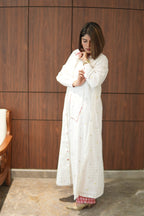 WHITE LILY LONG COTTON BUTTONED SHIRT WITH PANTS