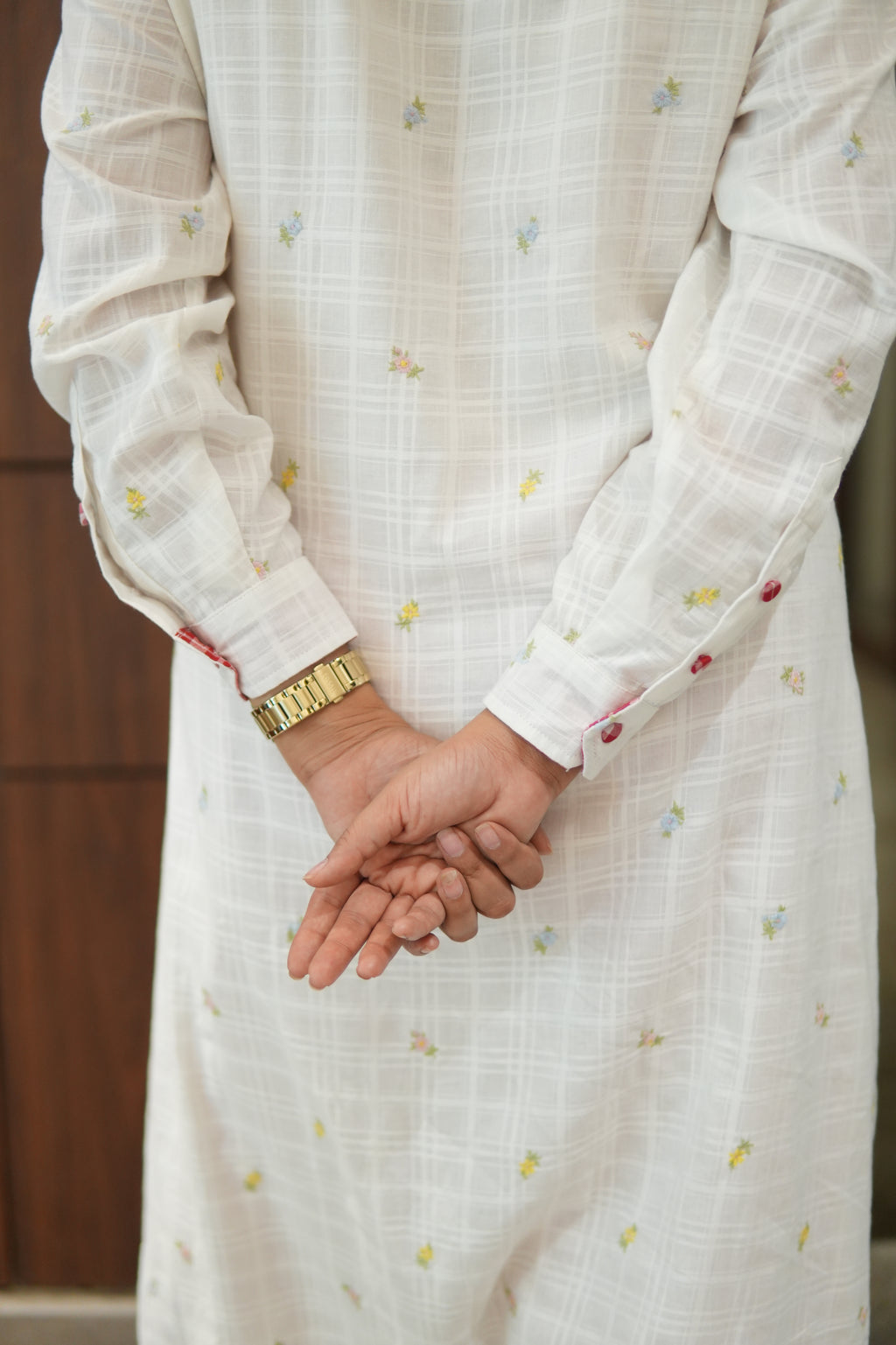 WHITE LILY LONG COTTON BUTTONED SHIRT WITH PANTS