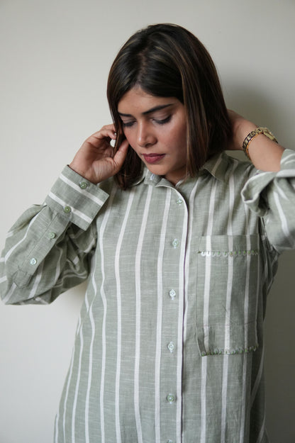 NAZM LINEN LONG SLEEVES KURTA AND PANTS