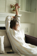 SAAZ LINEN IVORY AND BEIGE KURTA AND PANTS