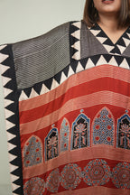 Sinduri II Ajrakh Modal Silk Kaftan Set for Women
