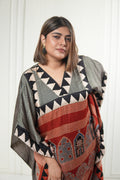 Sinduri II Ajrakh Modal Silk Kaftan Set for Women