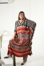 Sinduri II Ajrakh Modal Silk Kaftan Set for Women