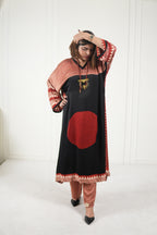 Sinduri I Ajrakh Modal Silk Kaftan Set for Women