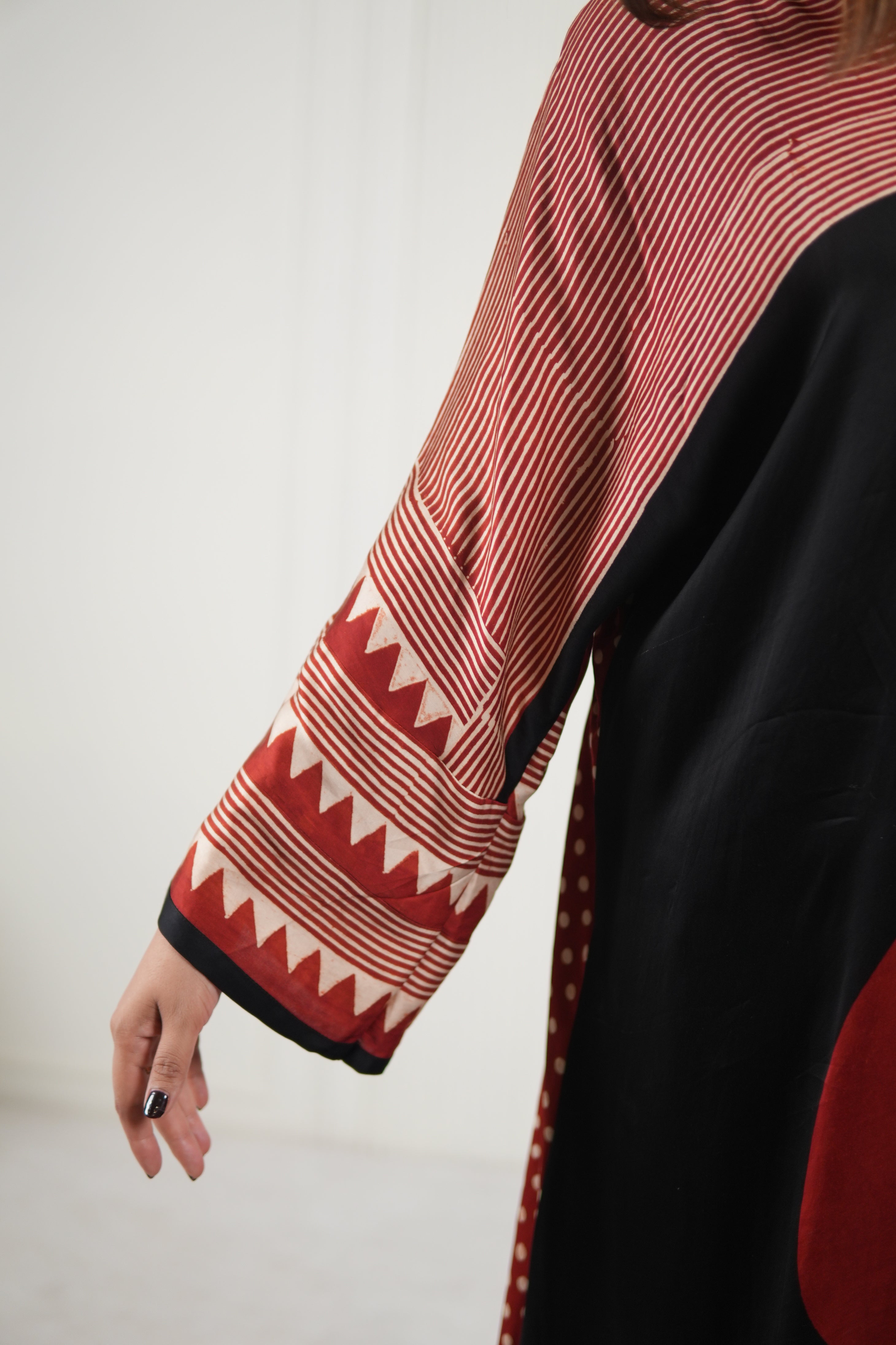 Sinduri I Ajrakh Modal Silk Kaftan Set for Women