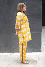 Nandi Mustard Kalamkari Short Kurta Set