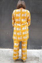 Nandi Mustard Kalamkari Short Kurta Set