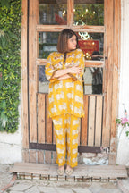 Nandi Mustard Kalamkari Short Kurta Set