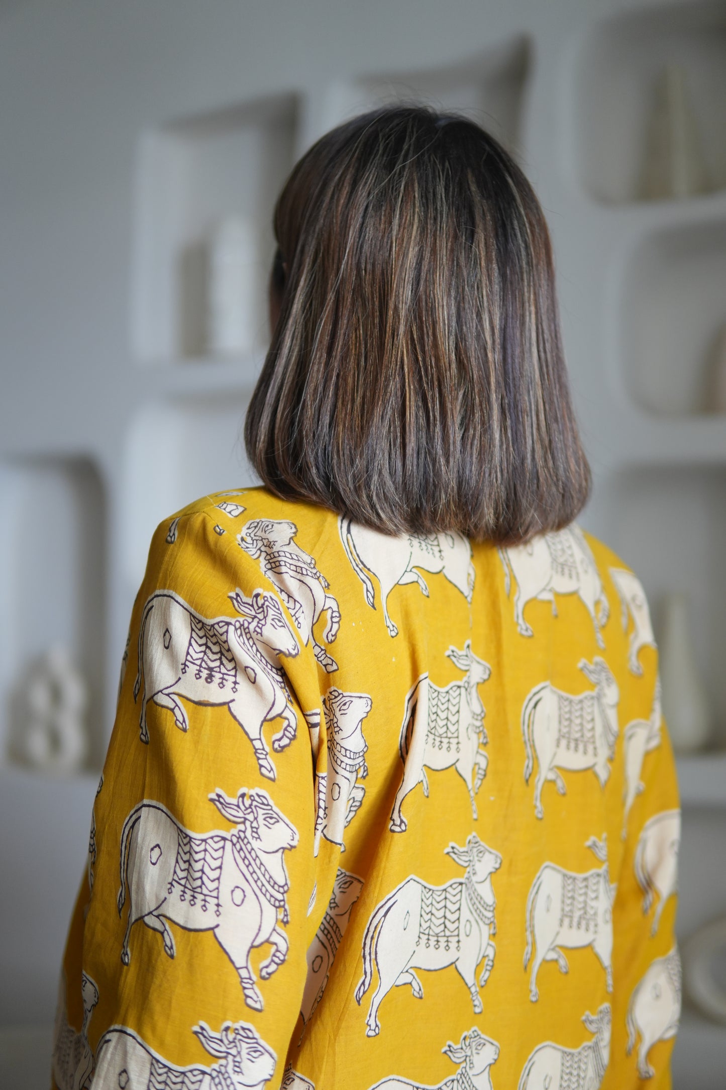 NANDI KALAMKARI COLLARED SHIRT AND PANTS WITH HAND EMBROIDERY