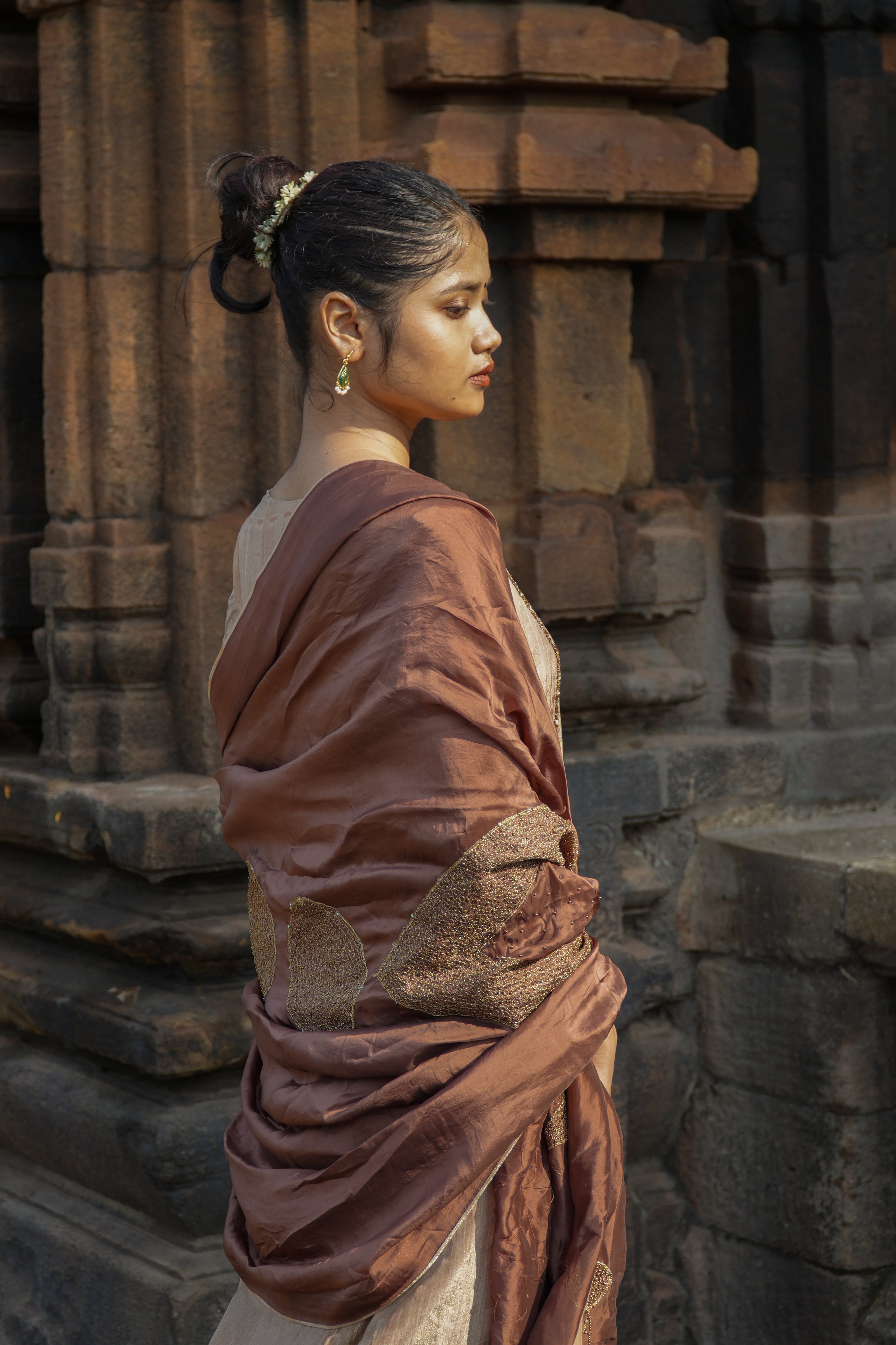NAAYIKA CHANDAN Hand-Embroidered Pure Modal Silk Kurta Set