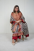 Sinduri IV Ajrakh Dola Silk Kurta Set with Dupatta for Women