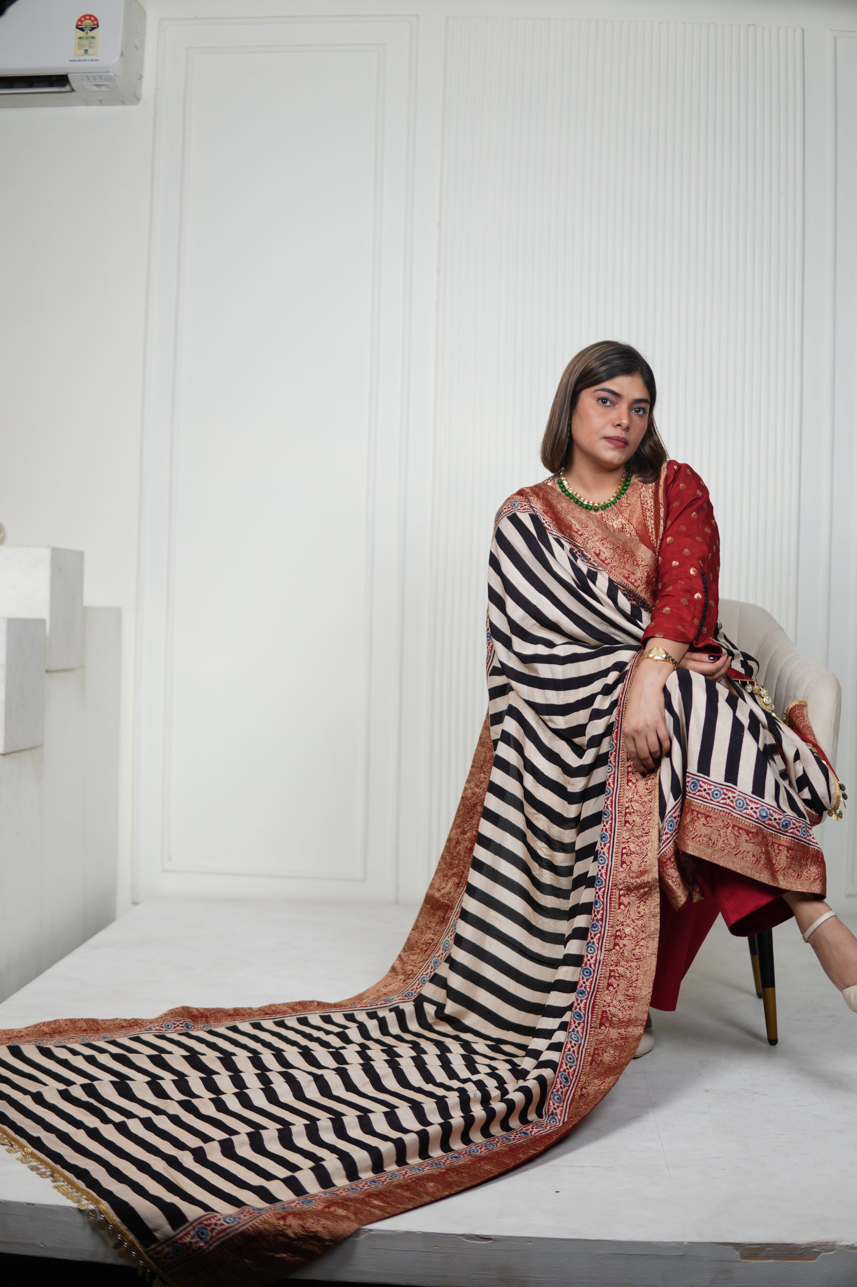 Sinduri IV Ajrakh Dola Silk Kurta Set with Dupatta for Women