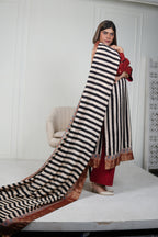 Sinduri IV Ajrakh Dola Silk Kurta Set with Dupatta for Women