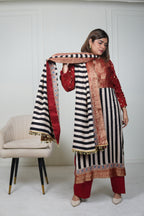 Sinduri IV Ajrakh Dola Silk Kurta Set with Dupatta for Women