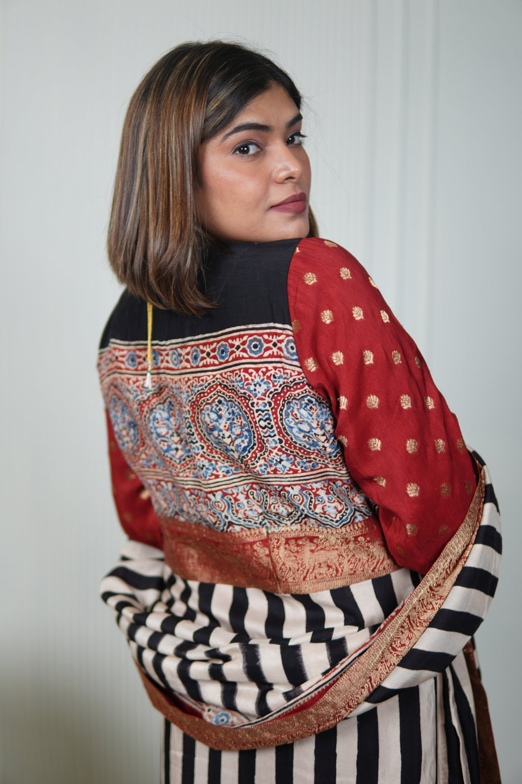 Sinduri IV Ajrakh Dola Silk Kurta Set with Dupatta for Women