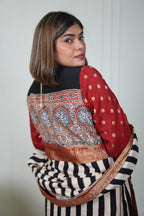 Sinduri IV Ajrakh Dola Silk Kurta Set with Dupatta for Women