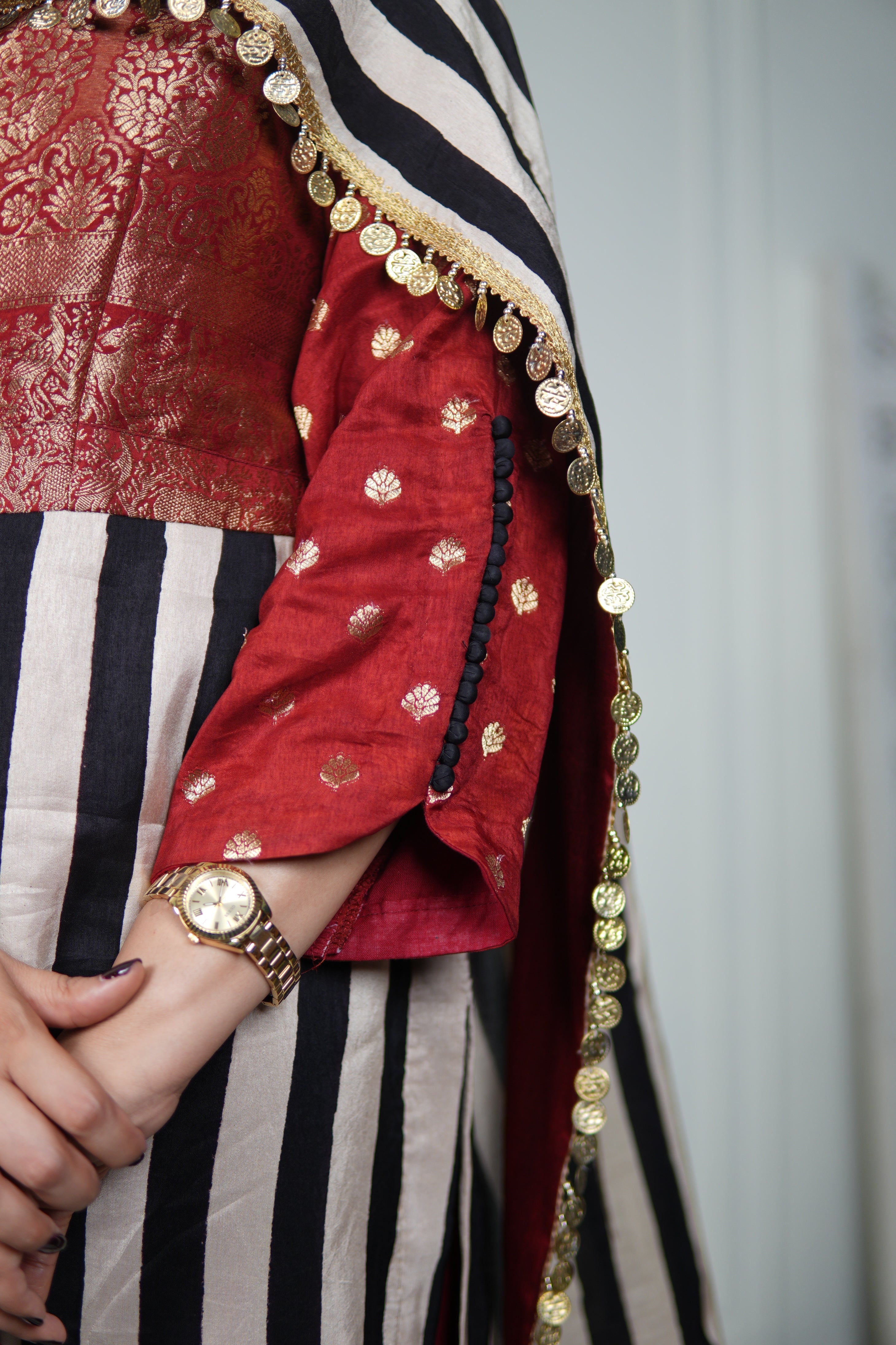 Sinduri IV Ajrakh Dola Silk Kurta Set with Dupatta for Women