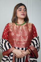 Sinduri IV Ajrakh Dola Silk Kurta Set with Dupatta for Women