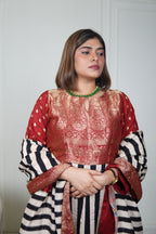 Sinduri IV Ajrakh Dola Silk Kurta Set with Dupatta for Women