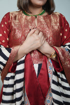 Sinduri IV Ajrakh Dola Silk Kurta Set with Dupatta for Women