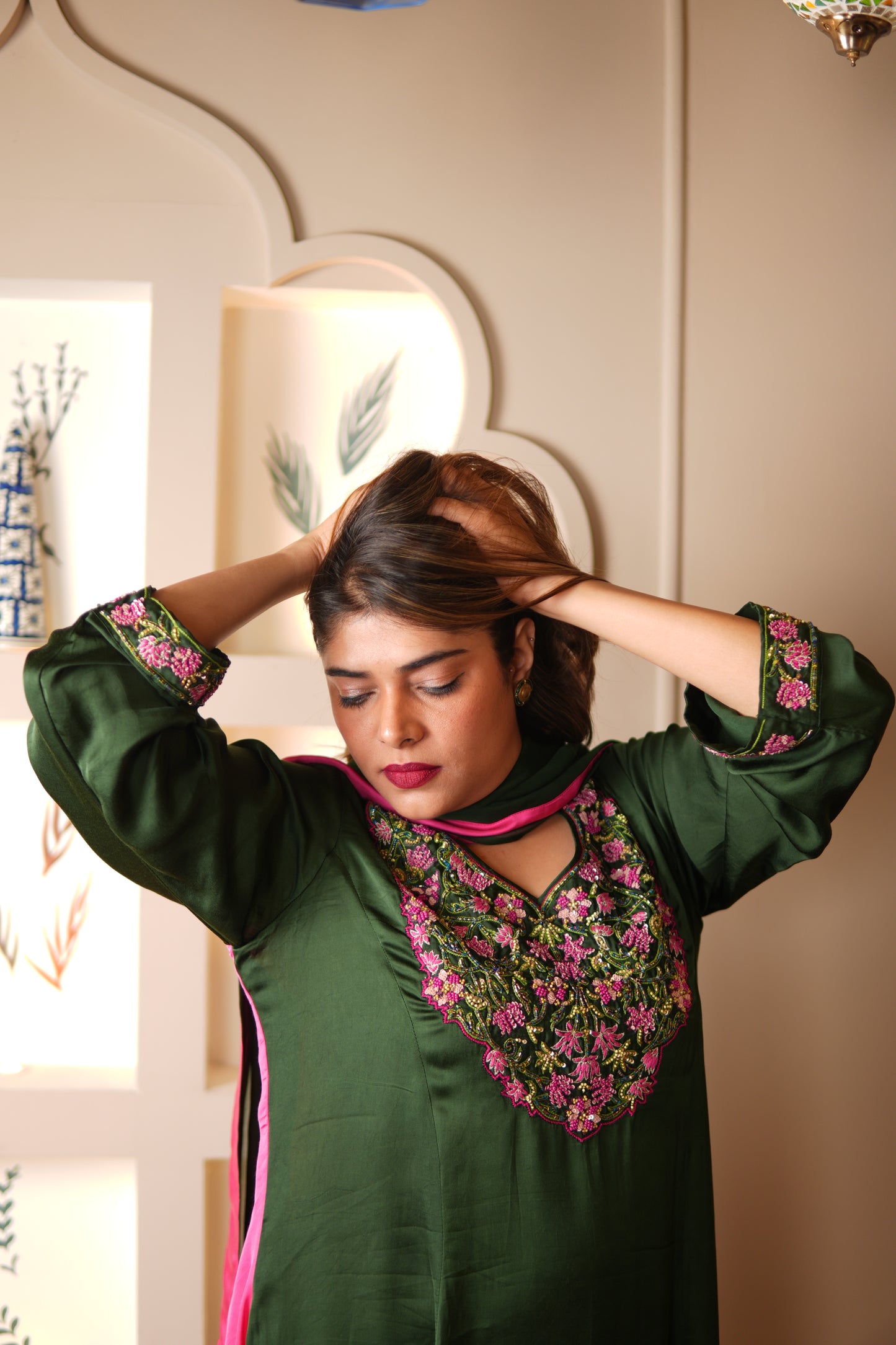 GULBAHAR FLORAL EMBROIDERED KURTA SET