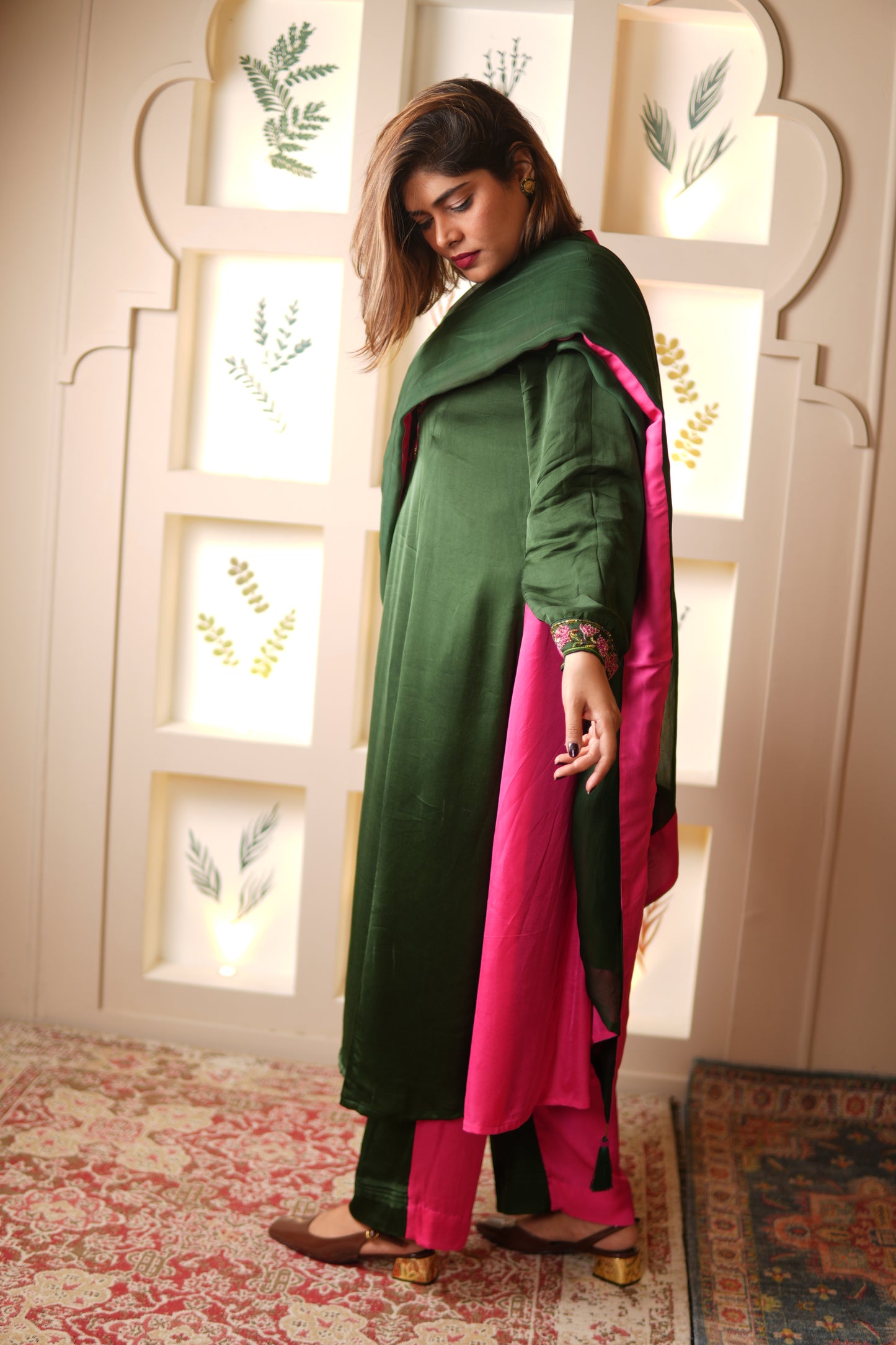GULBAHAR FLORAL EMBROIDERED KURTA SET