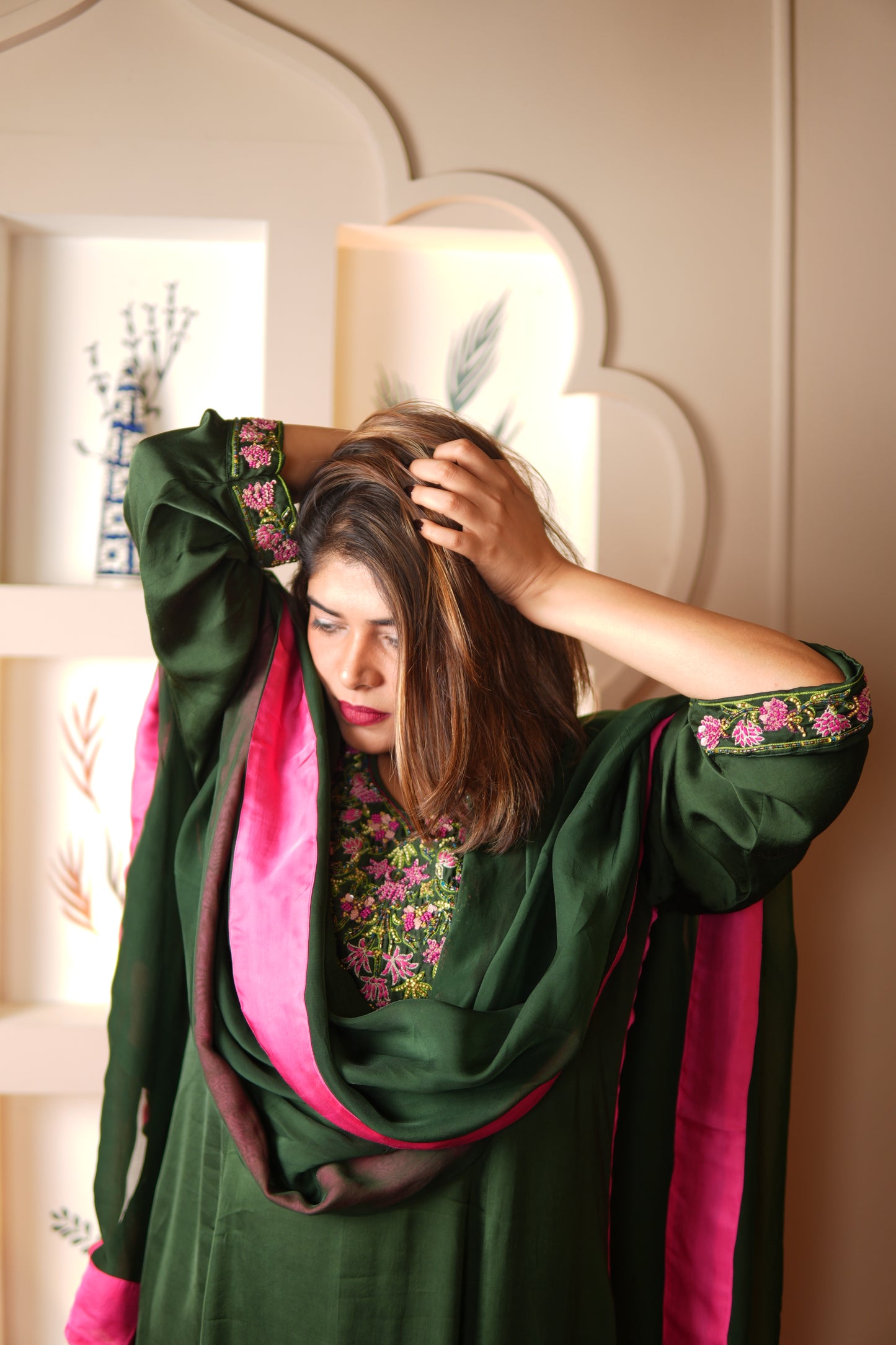 GULBAHAR FLORAL EMBROIDERED KURTA SET