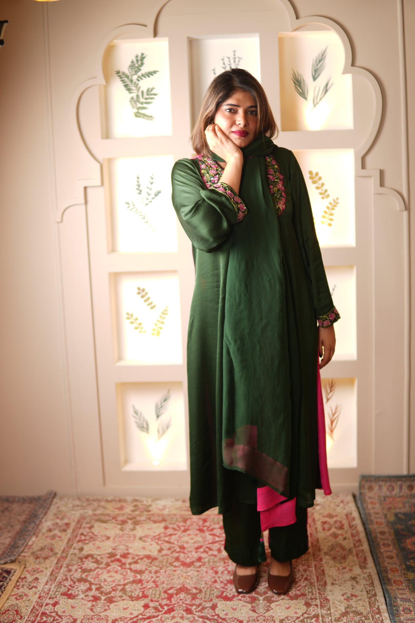 GULBAHAR FLORAL EMBROIDERED KURTA SET