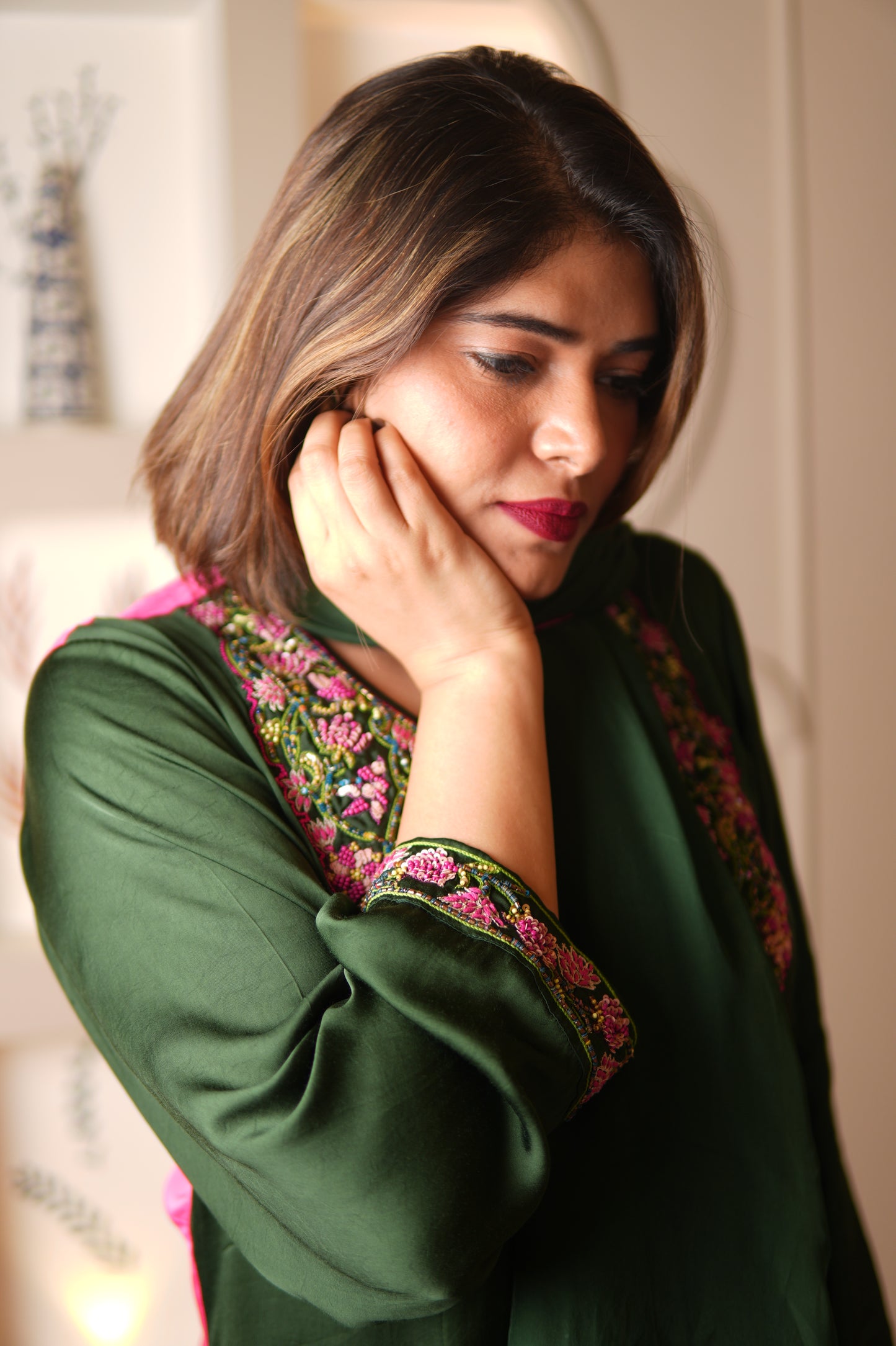 GULBAHAR FLORAL EMBROIDERED KURTA SET