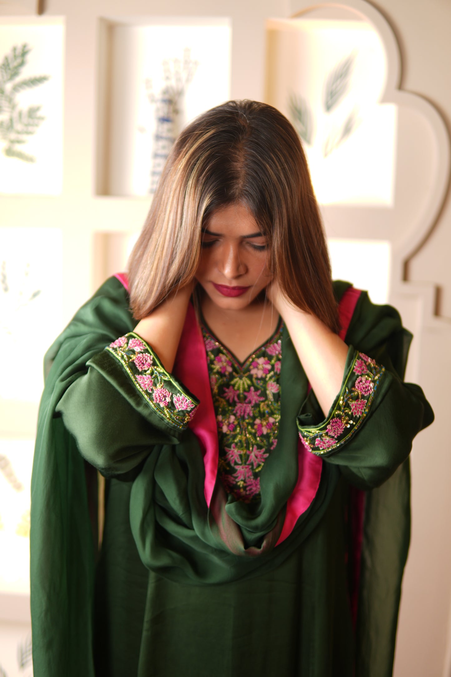 GULBAHAR FLORAL EMBROIDERED KURTA SET