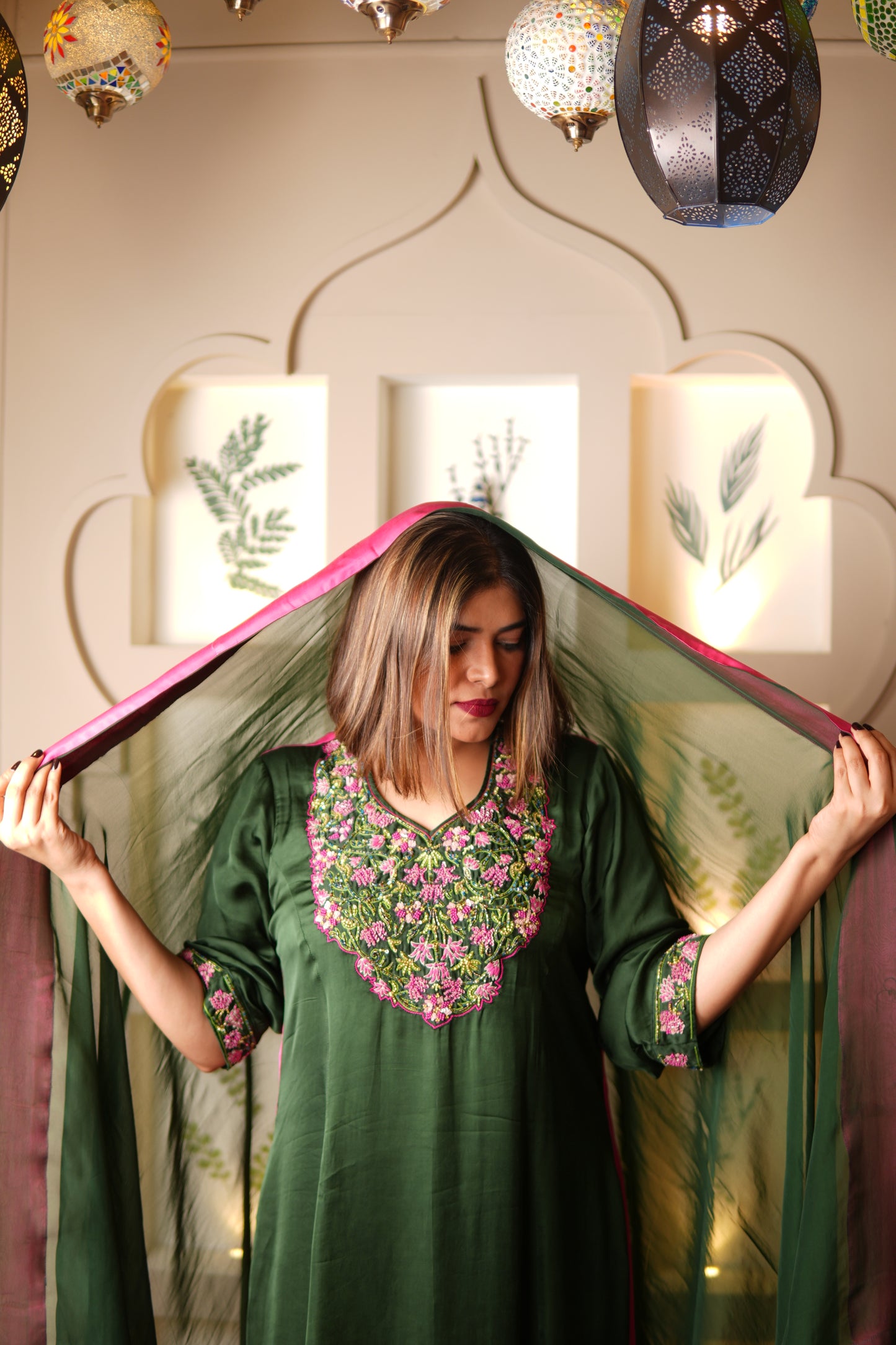 GULBAHAR FLORAL EMBROIDERED KURTA SET