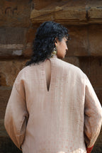 RUHAANI Hand-Embroidered Crushed Chanderi Tissue Kurta Set