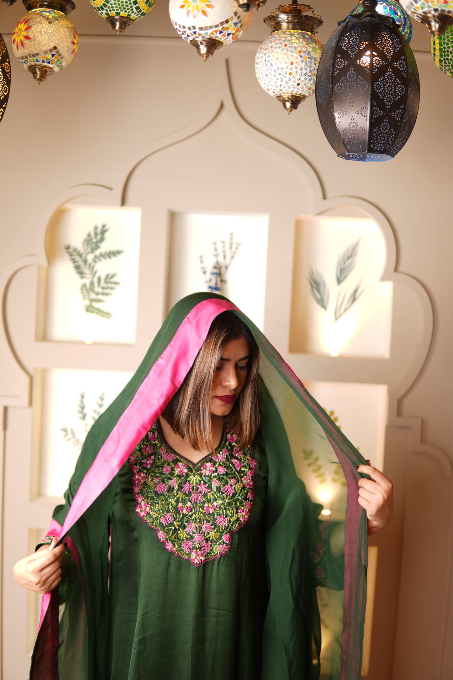GULBAHAR FLORAL EMBROIDERED KURTA SET