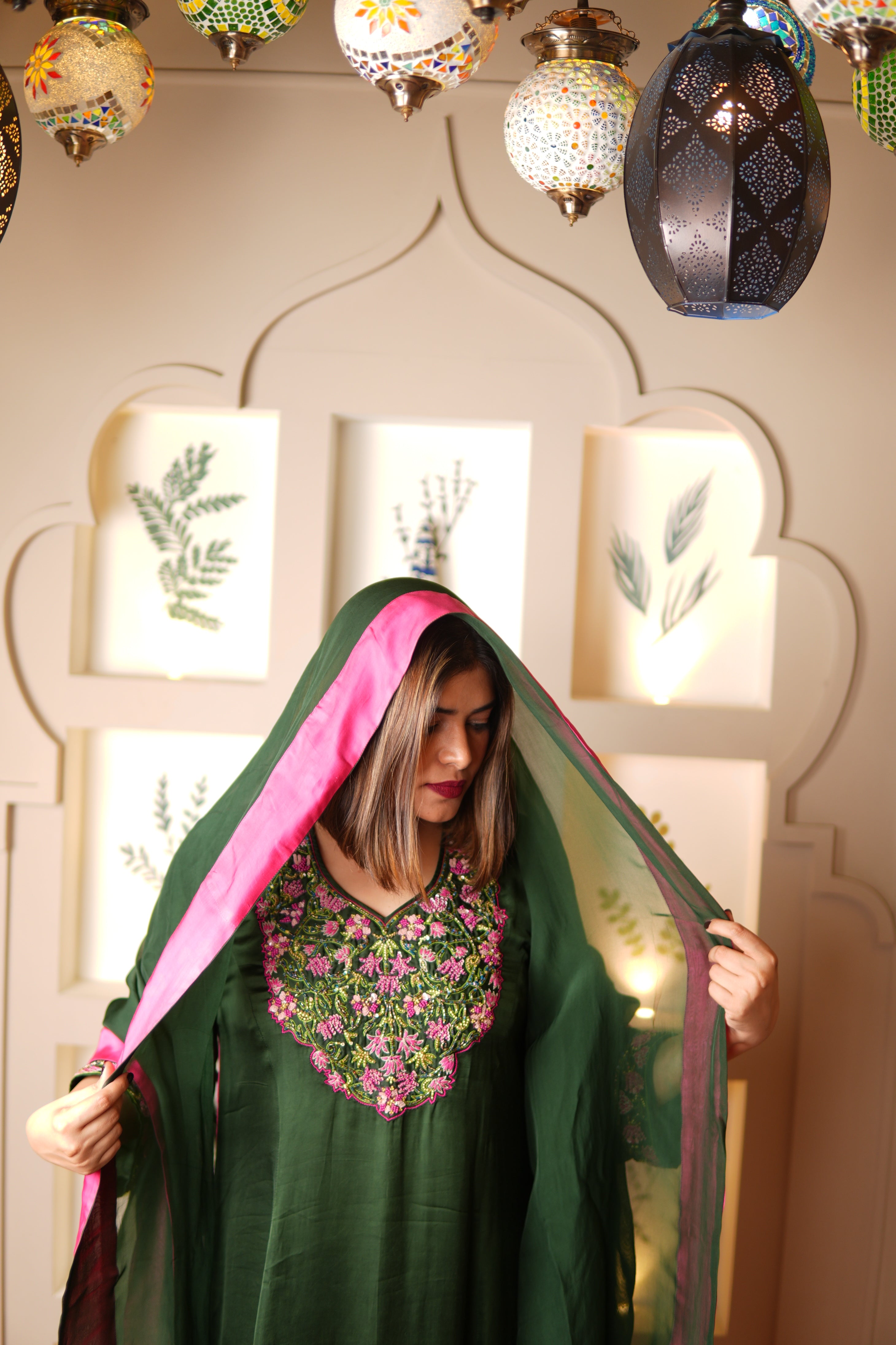 GULBAHAR FLORAL EMBROIDERED KURTA SET