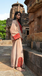 RUHAANI Hand-Embroidered Crushed Chanderi Tissue Kurta Set