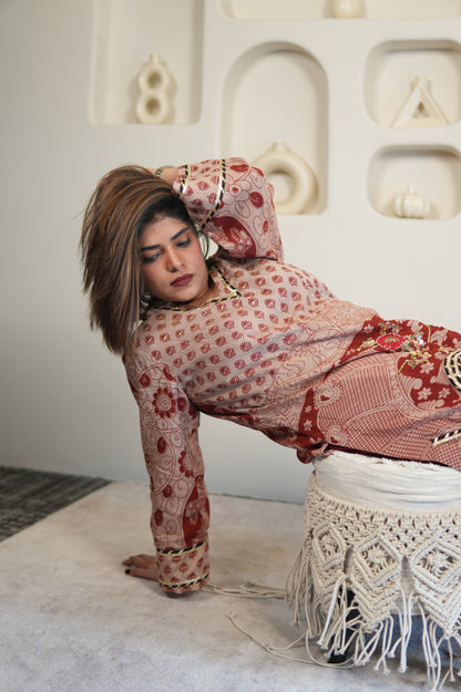 GULKAND NAYIKA KALAMKARI EMBROIDERED KURTA SET
