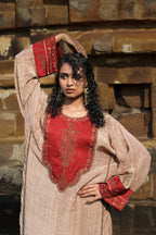 RUHAANI Hand-Embroidered Crushed Chanderi Tissue Kurta Set