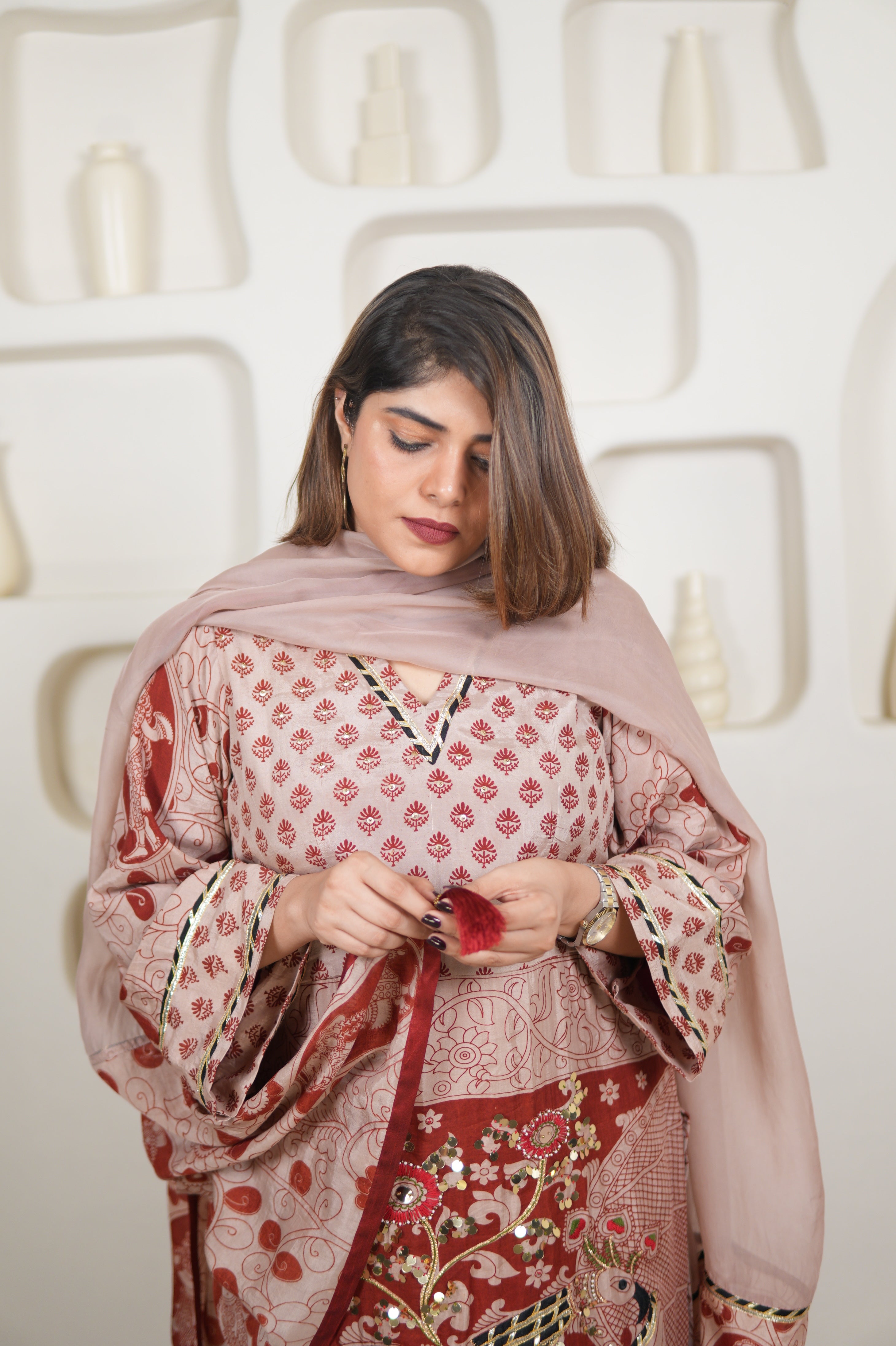 GULKAND NAYIKA KALAMKARI EMBROIDERED KURTA SET